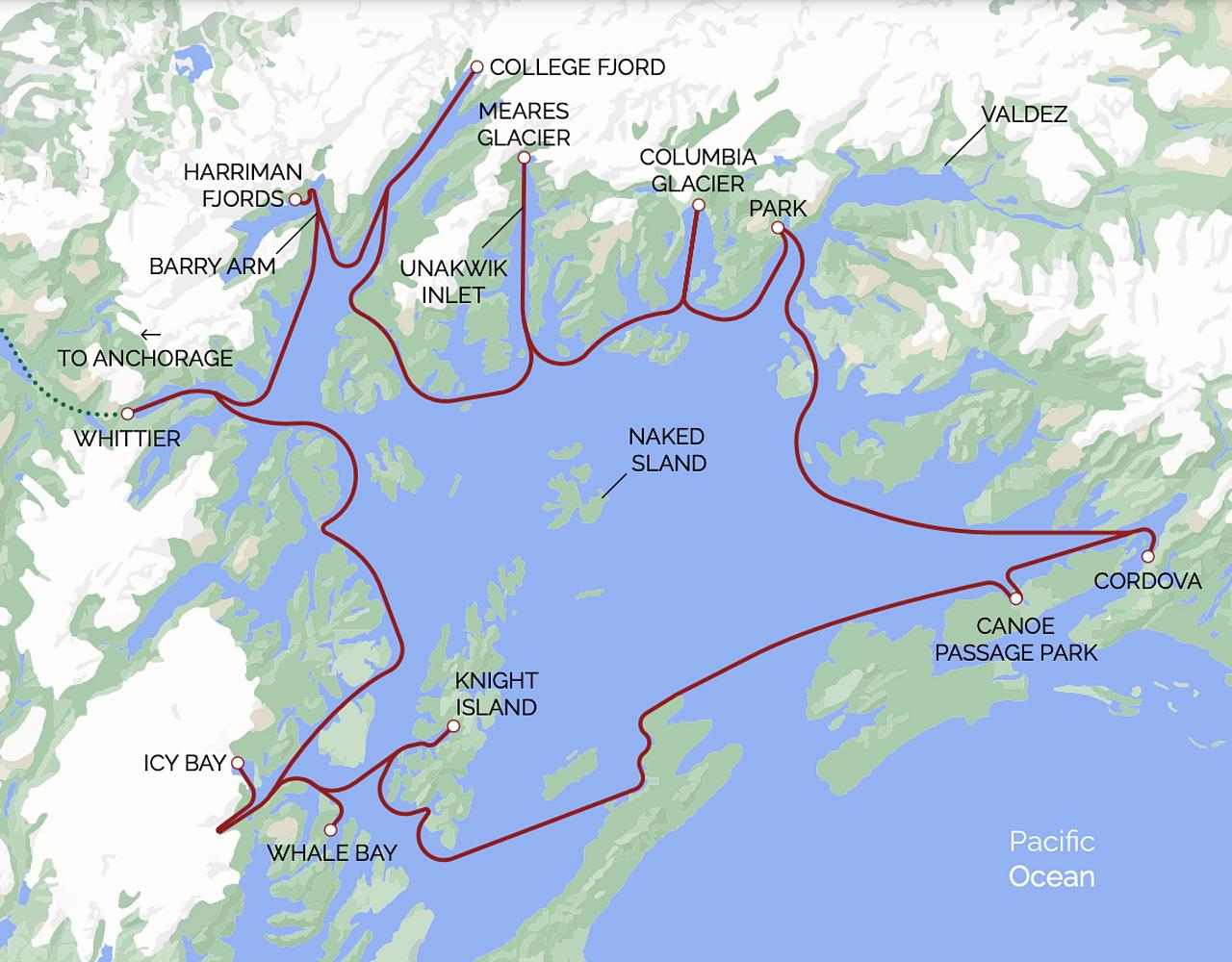 Map for Prince William Sound Explorer