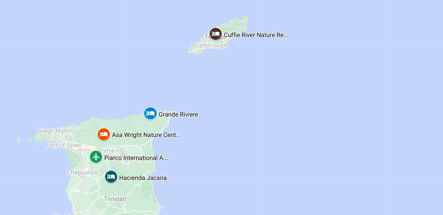 Map for Trinidad & Tobago: Incredible Birds & Wildlife