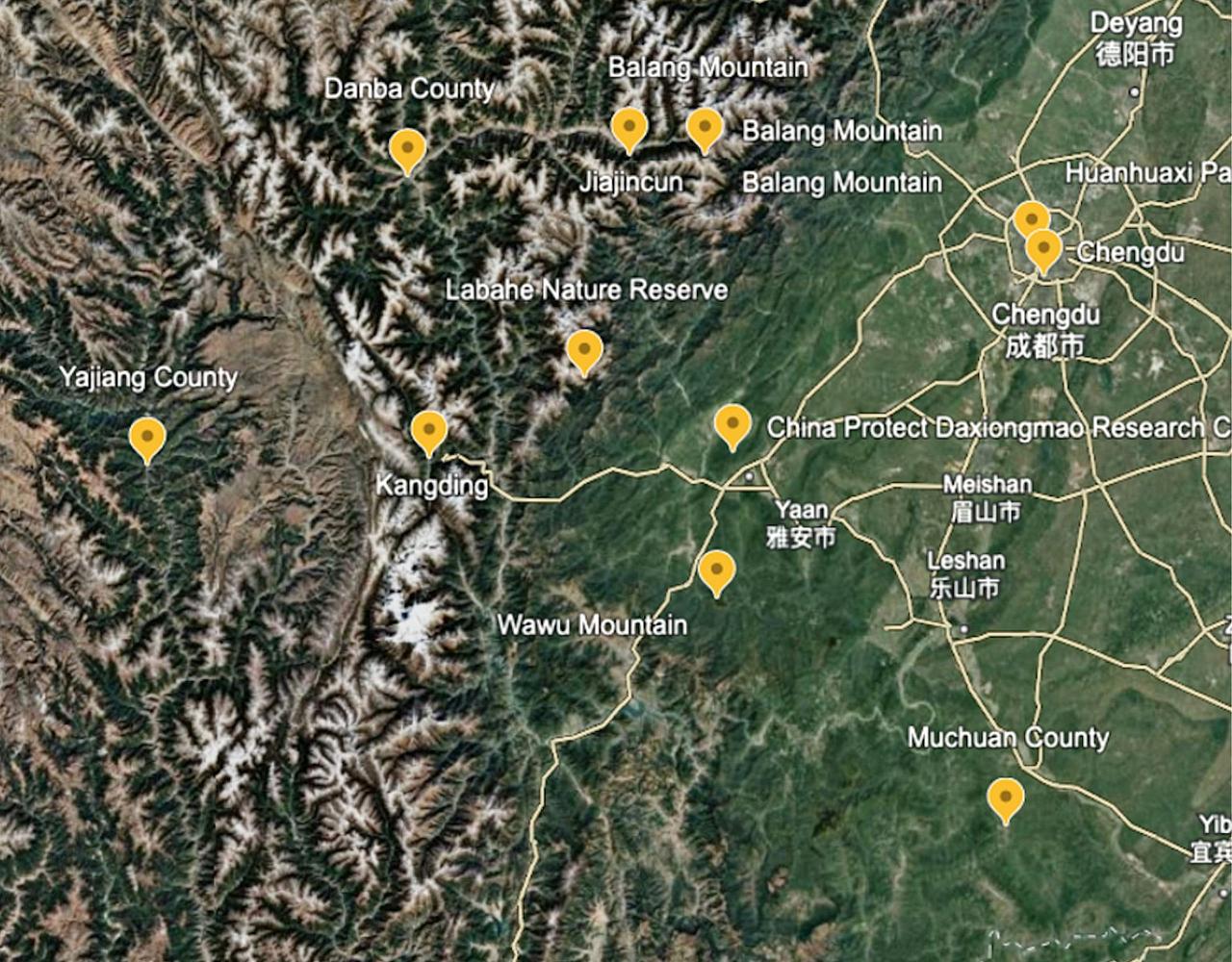 Map for China’s Sichuan Basin & Tibetan Plateau