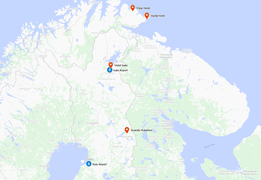 Map for Finland & Norway: Birding & Nature