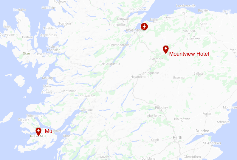 Map for Scottish Highlands & Islands