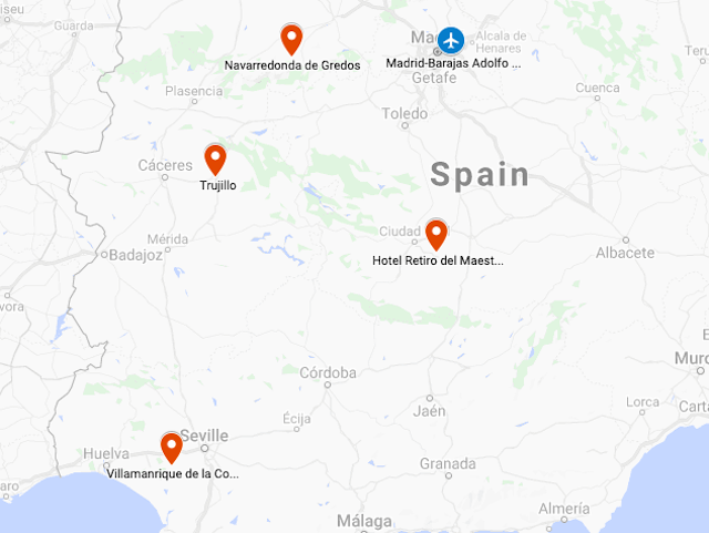 Map for Spain: Birding & Nature