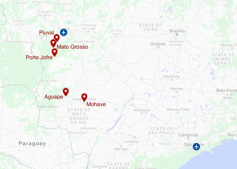 Map for Brazil’s Pantanal: Jaguars! And More…