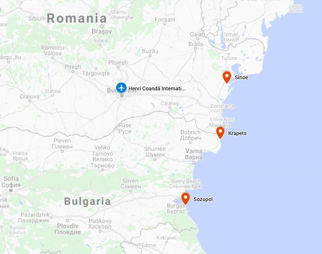 Map for Romania & Bulgaria