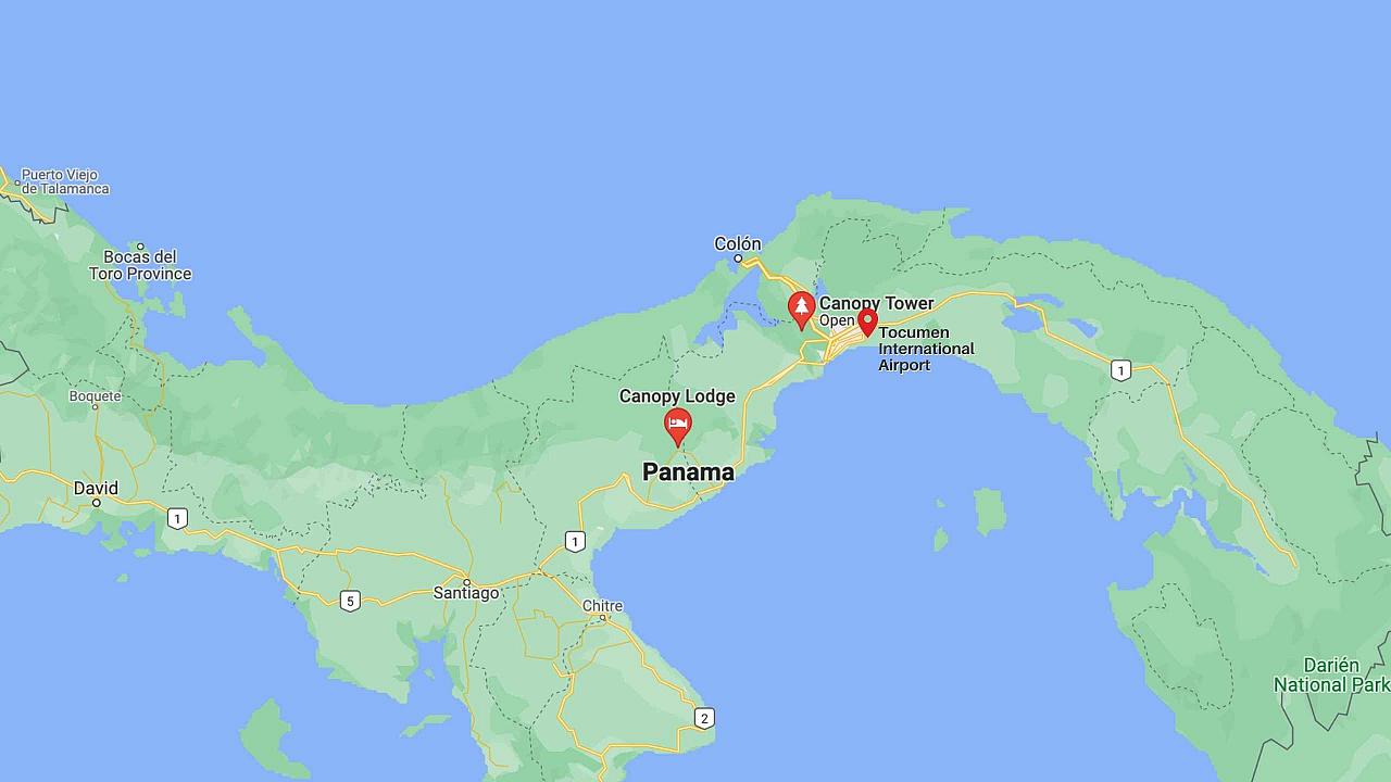 Map for Panama & the Wild Darién