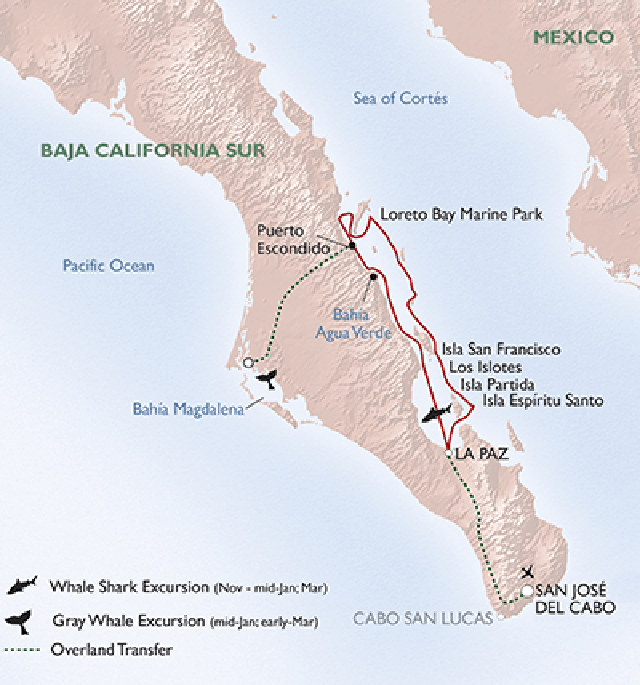 Map for Mexico’s Sea of Cortez