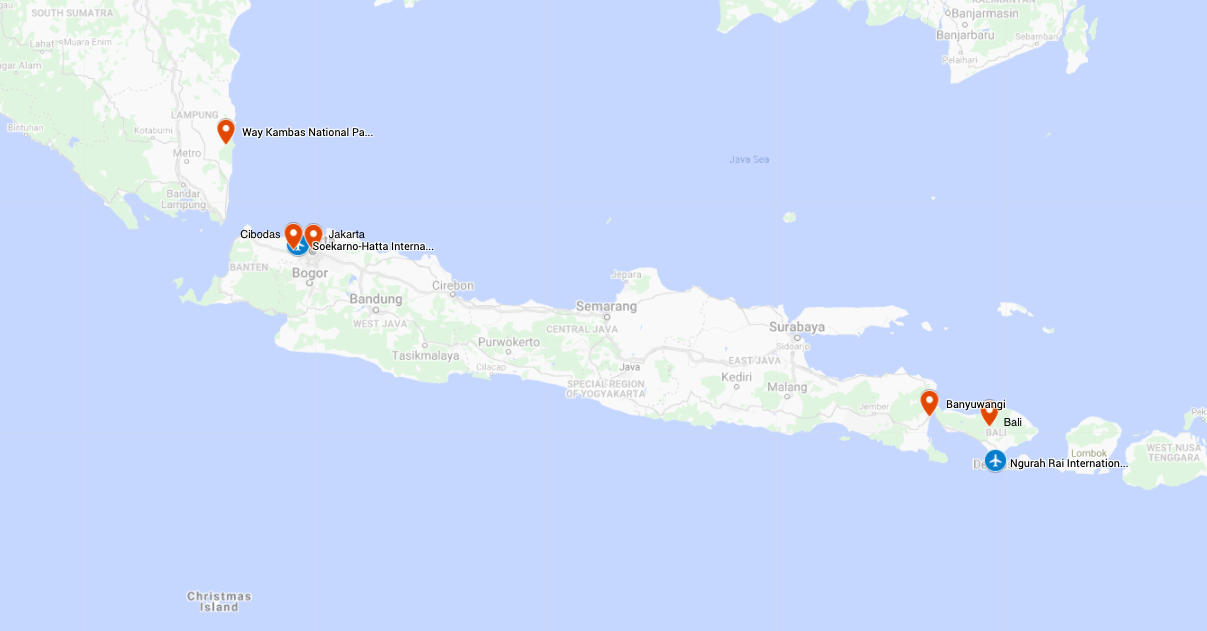 Map for NEW! Indonesia's Best Birding