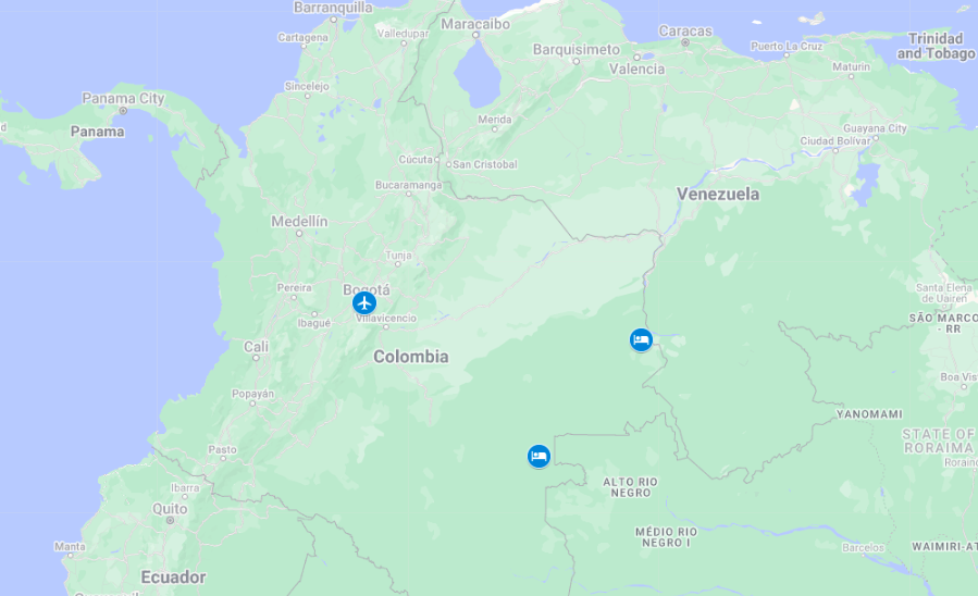 Map for The Colombian Amazon