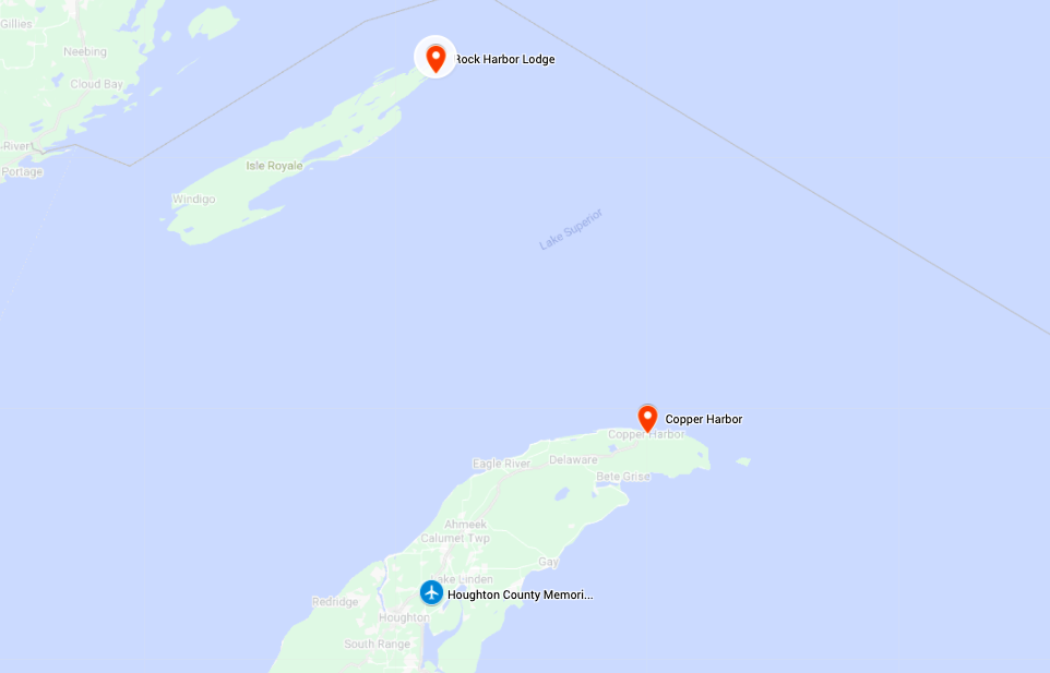 Map for Michigan’s Isle Royale & Keweenaw Peninsula