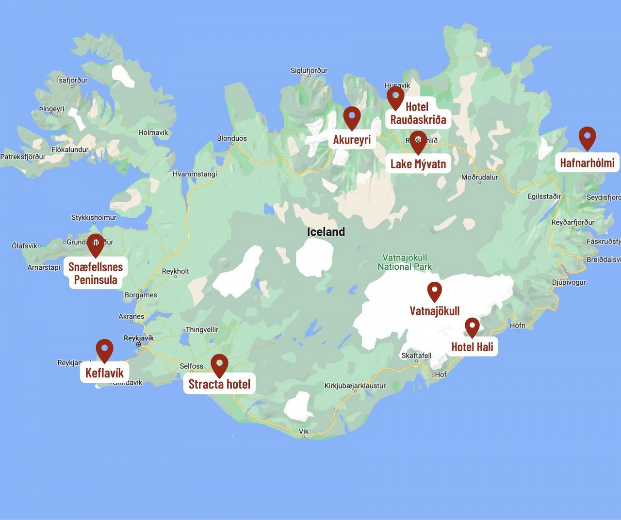 Map for Iceland Birding & Nature