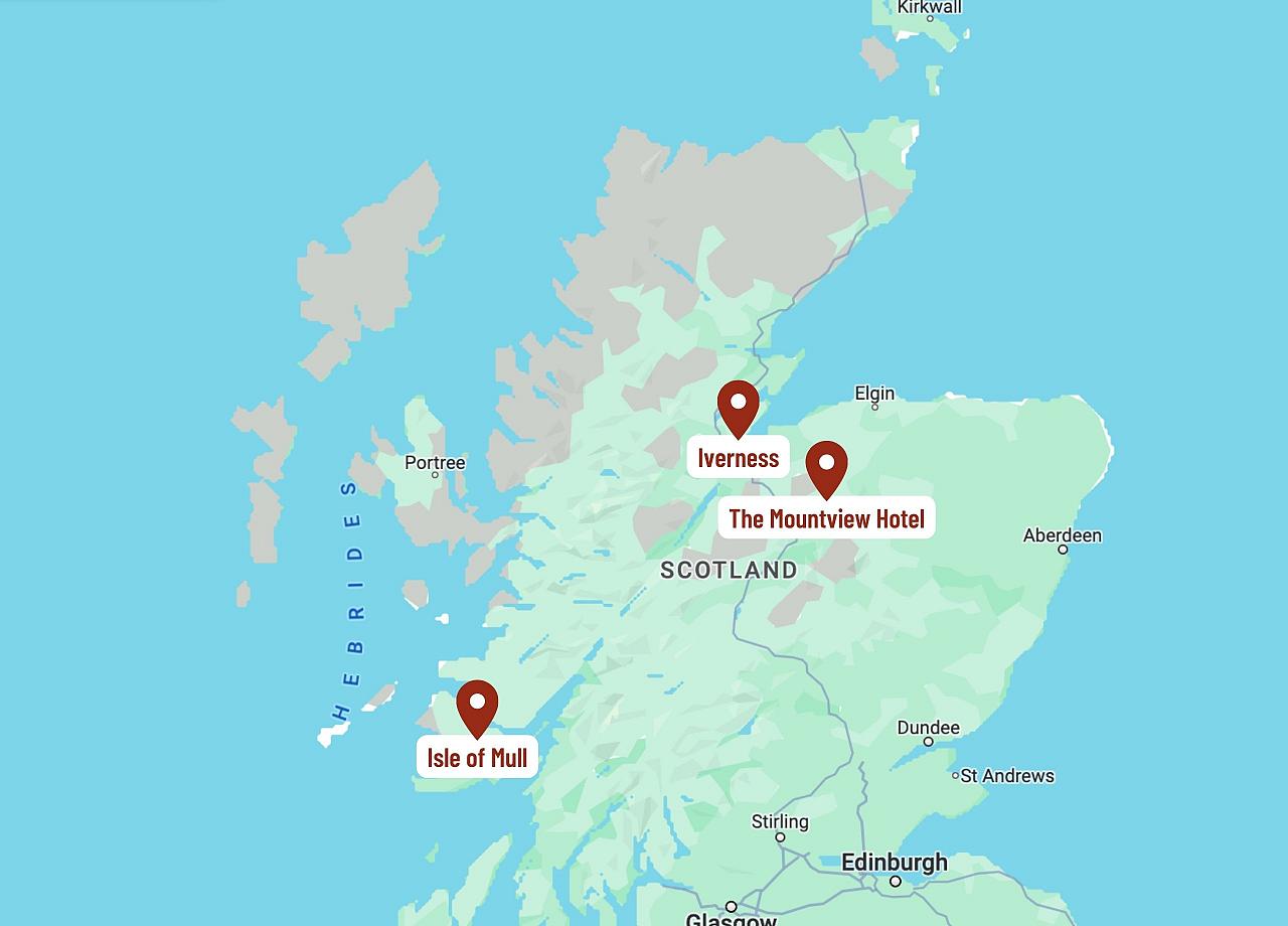 Map for Scottish Highlands & Islands