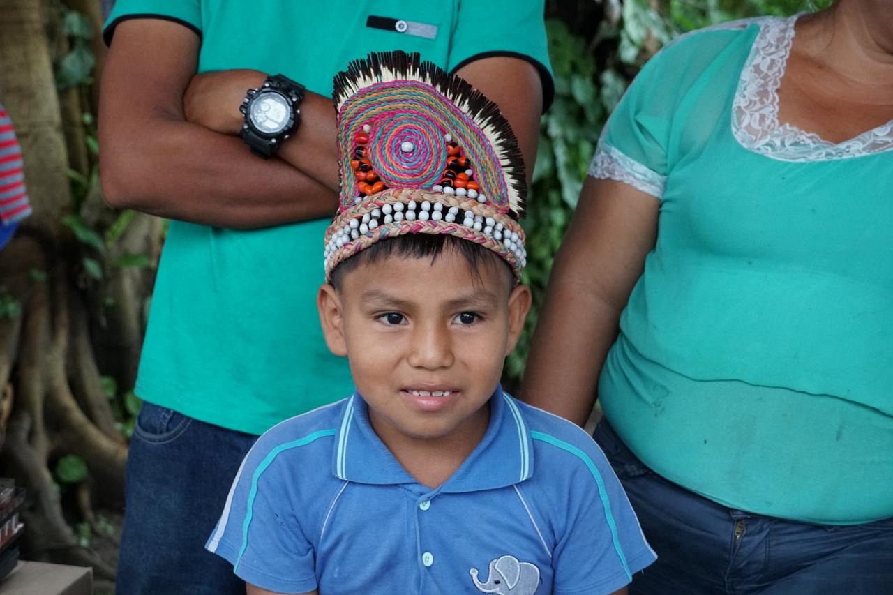 Head-dress Model, Amazon River Cruise, Amazon Basin, Peru, Naturalist Journeys